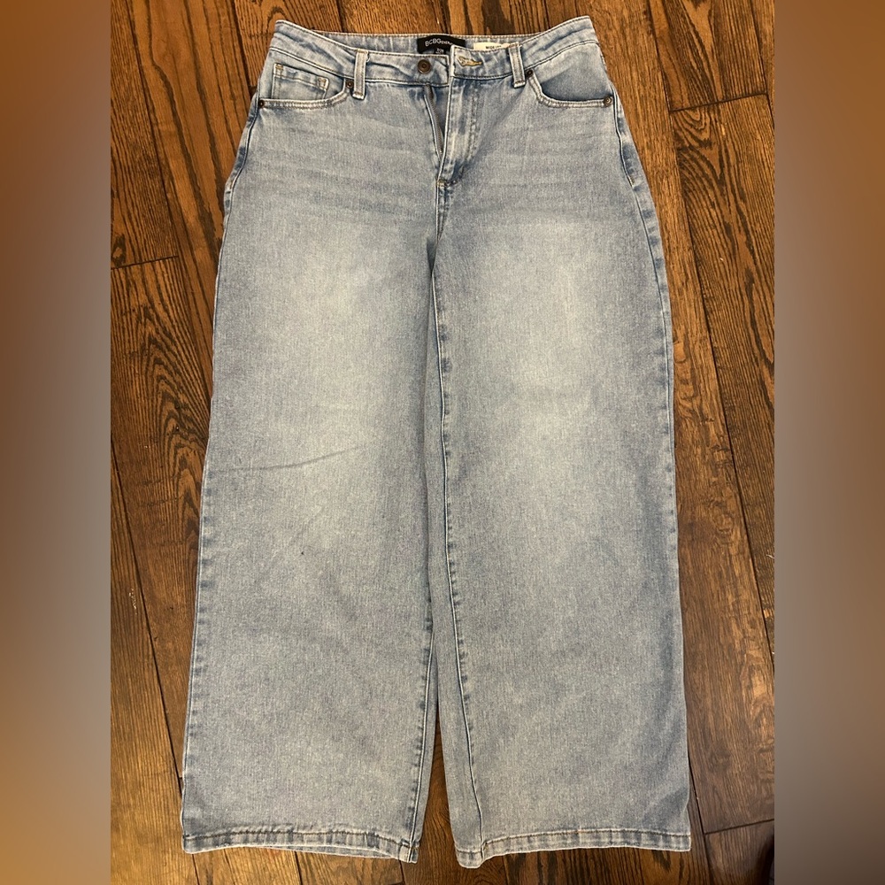 BCBGeneration Light Wash Wide Leg Jeans